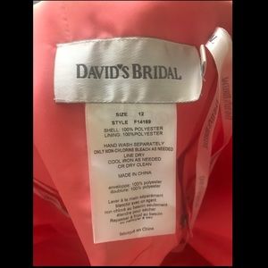 Coral bridesmaids dress David’s Bridal